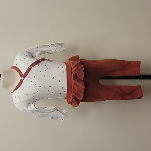 🐱 NWOT Mac & Moon 18 month cat kitten button meow onsie w/ pants 100% cotton